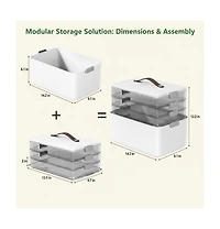 Xdovet 4-Tier StorBox Latch Bin Leather Handle