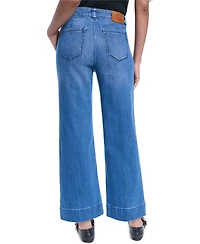 Karl Lagerfeld Paris Petite Button-Fly Jeans