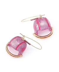 Betsey Johnson Faux Stone Betsey Ball Football Helmet Dangle Earrings