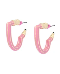 Betsey Johnson Best In Class Heart Pencil Huggie Earrings