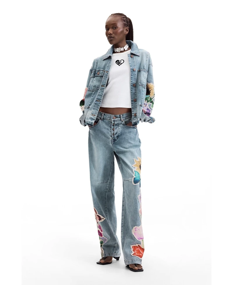 Desigual Women's Embroidered denim jacket