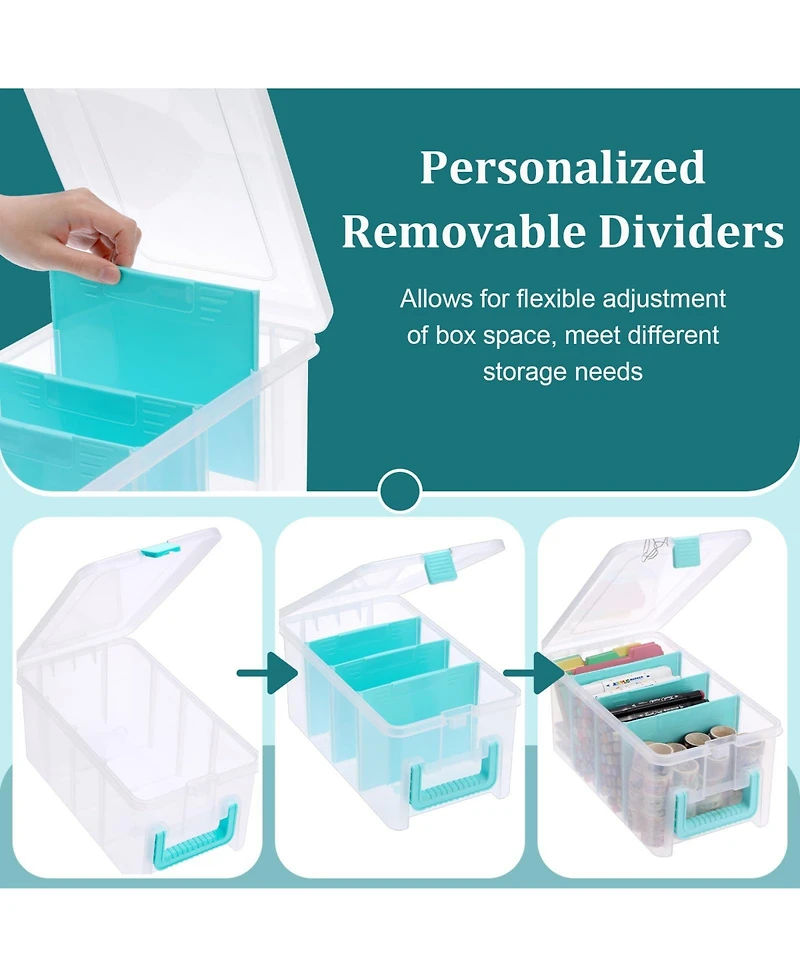 Xdovet Plastic Storage Box with Adjustable Dividers