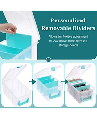 Xdovet Plastic Storage Box with Adjustable Dividers