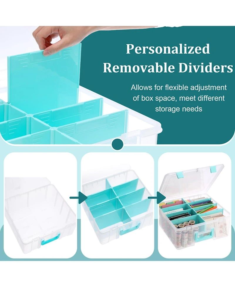 Xdovet Plastic Storage Box 8 Compartments Craft Organizer