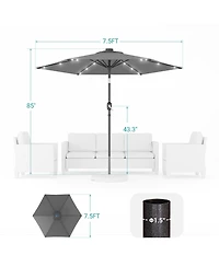 Sonkuki Enhance Your Outdoor Oasis With 7.5Feet Led Round Patio Umbrella - Stylish, Durable, And Sun-Protective