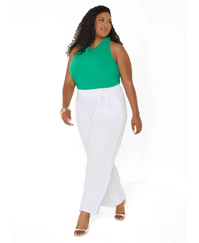 Ashley Stewart Women's Embellished Cowl Neck Top