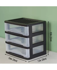 Xdovet 3 Drawer Desktop Organizer Plastic Storage Stackable