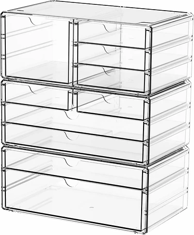 Xdovet Drawer Organizers Stackable Storage Multipurpose Office Makeup Craft Desk