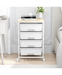 Xdovet 4-Tier Mobile Storage Cart with Drawers
