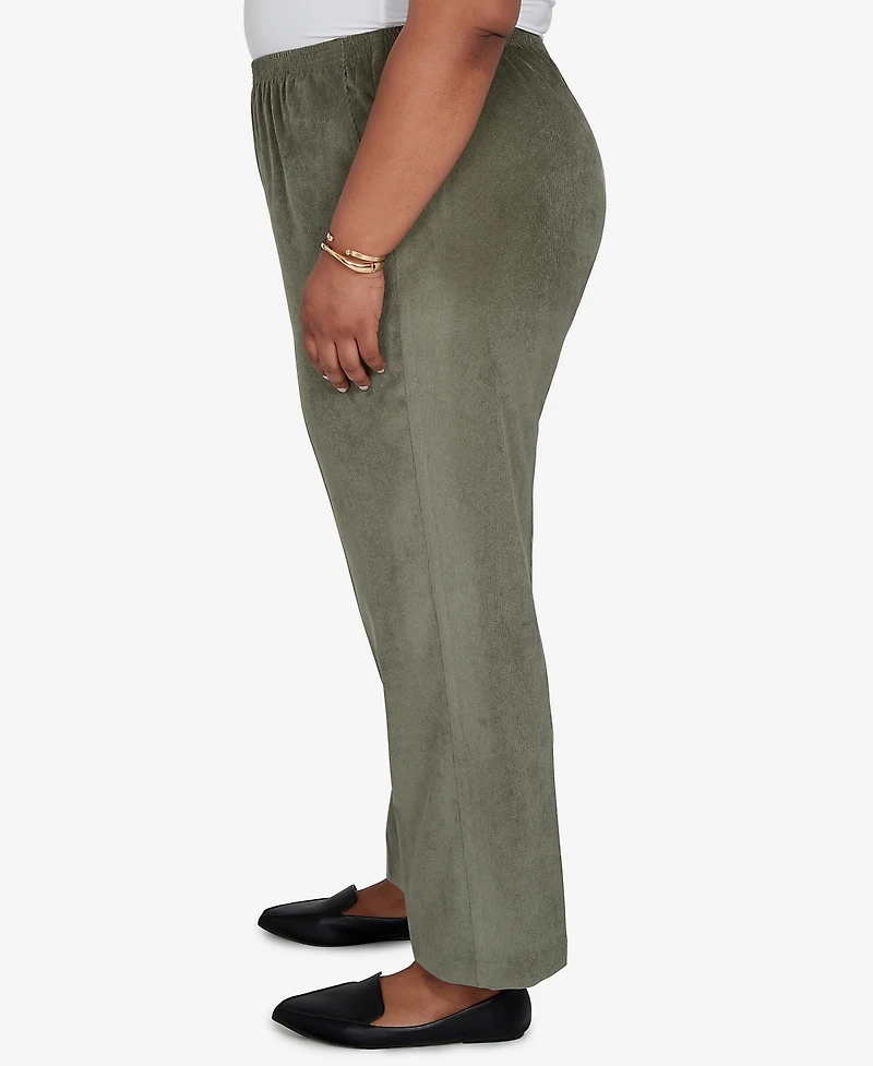 Alfred Dunner Plus Corduroy Elastic Waist Pants