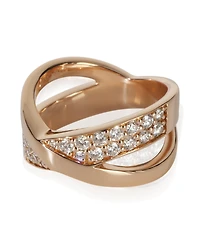 Pre-Owned Tiffany & Co Rose Gold Diamond Atlas X Wide Ring