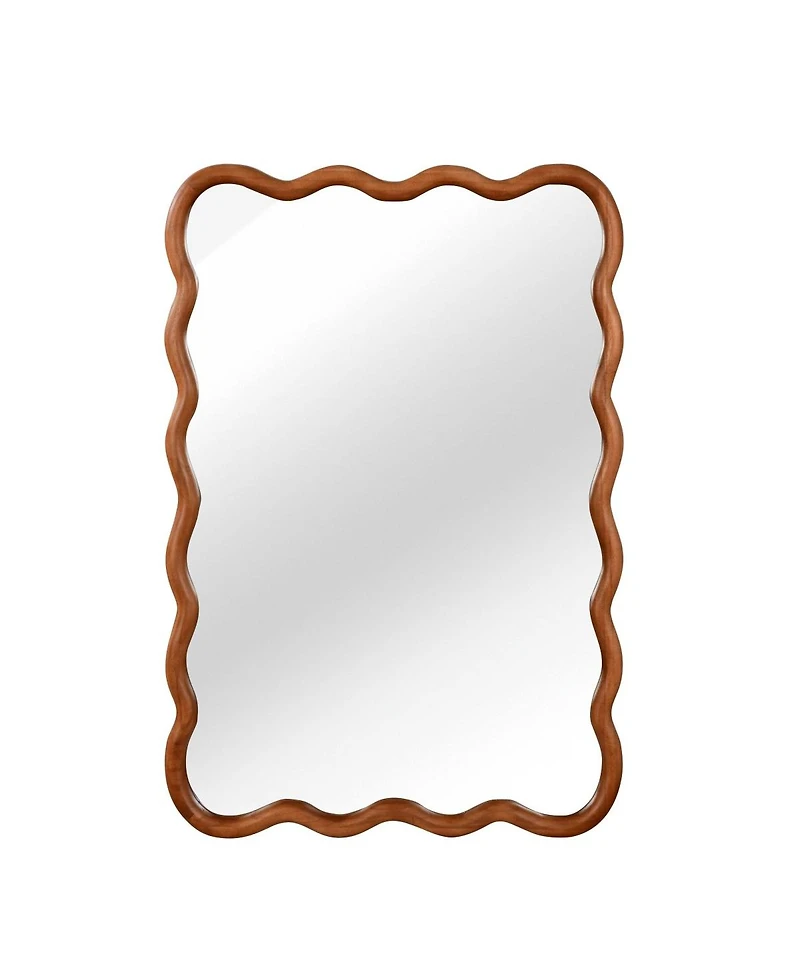 Laoties 24" x 36" Wavy Rectangle Wall Mirror, Modern Decorative Accent Mirror for Living Room, Bathroom and Entryway