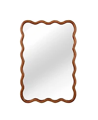 Laoties 24" x 36" Wavy Rectangle Wall Mirror, Modern Decorative Accent Mirror for Living Room, Bathroom and Entryway