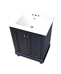 Sillysis 24 Inch Bathroom Vanity with Ceramic Sink, Soft Close Doors, Adjustable Shelf for Modern Bathrooms