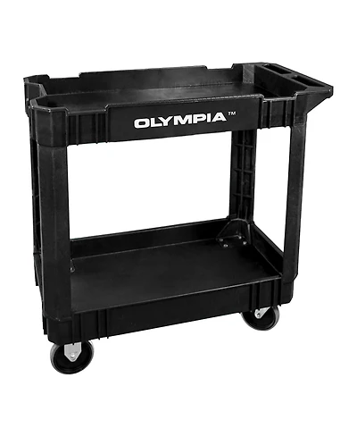 Olympia Tools 500 Pound Capacity Plastic Rolling Utility Cart Shelves