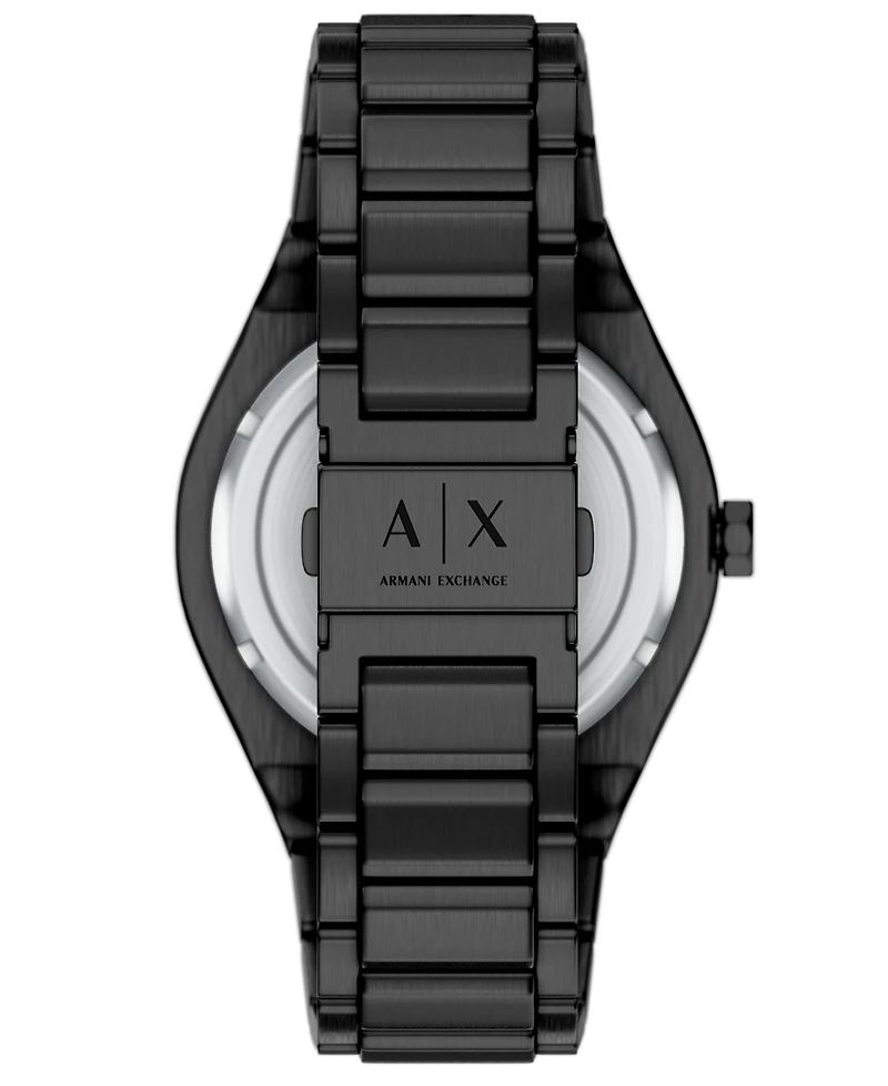 Armani Exchange Men's Sync Quartz Day-Date Black Stainless Steel Watch 42mm