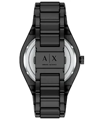 Armani Exchange Men's Sync Quartz Day-Date Black Stainless Steel Watch 42mm