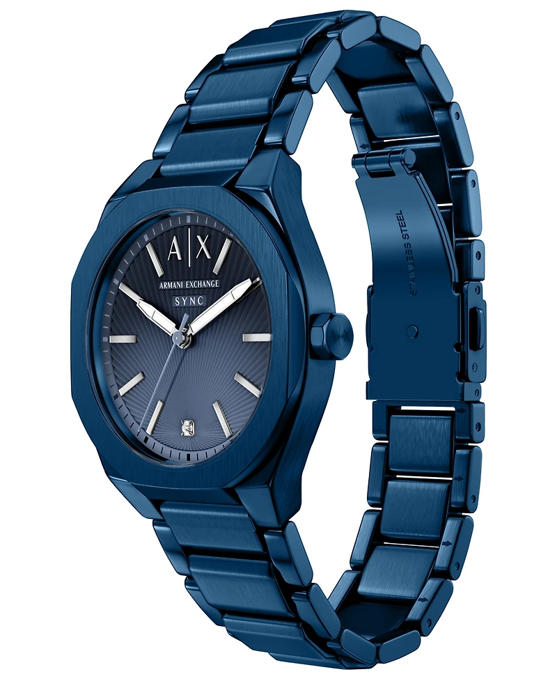 Armani Exchange Women's Sync Quartz Blue Stainless Steel Watch 36mm