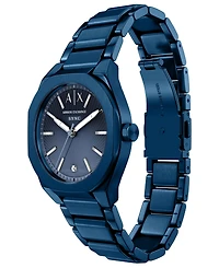 Armani Exchange Women's Sync Quartz Blue Stainless Steel Watch 36mm