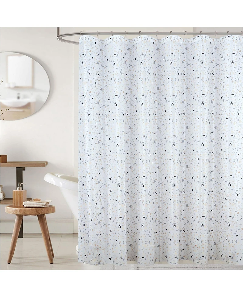 Rt Designers Collection 90GSM Peva Glit Printed Terrazzo Shower Curtain.