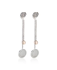 Pre-Owned HERMES Rose Gold and Sterling Silver Ex-Libris Drop Earrings