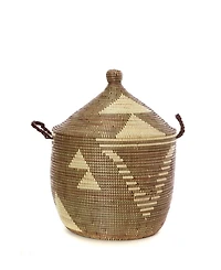 African Modern Cream Tribal Design Basket