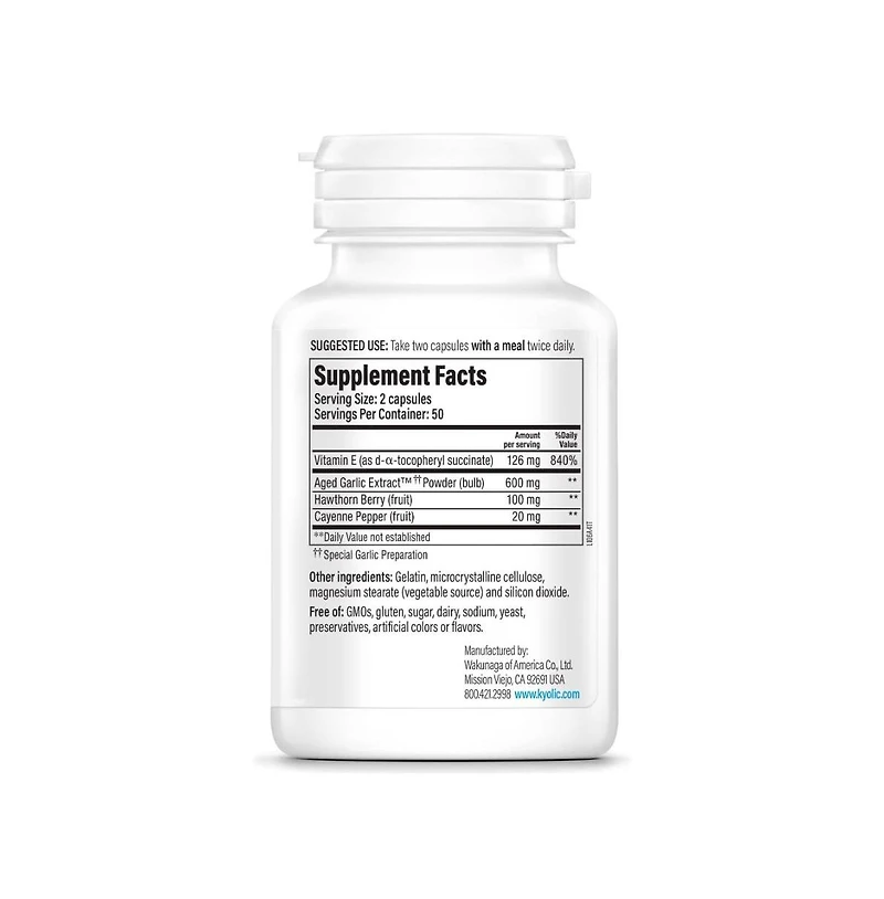 Kyolic Aged Garlic Extract Formula 106, Circulation Health, 100 Capsules.