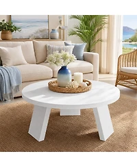 gaomon Round Wood Coffee Tables for Living Room,Circle Coffee Table,for Apartment