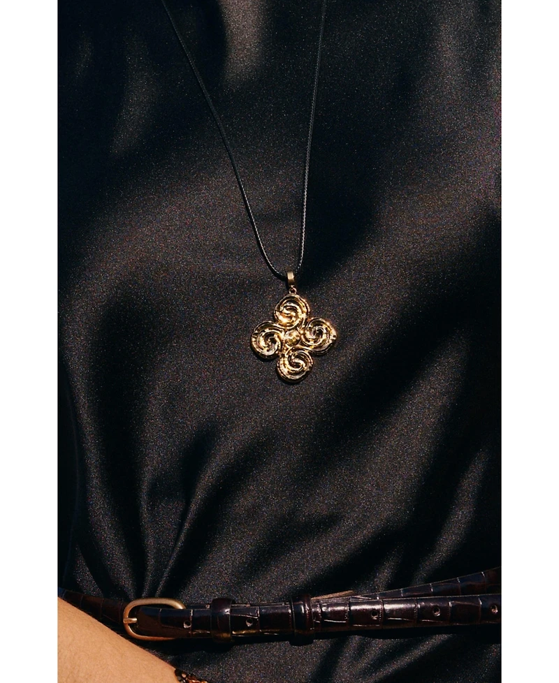 Retro Chic Spiral Pendant Necklace