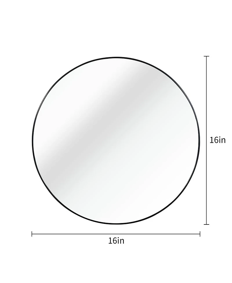 Laoties Round Wall Mirror, Modern Metal Decorative Accent Mirror for Bathroom, Entryway and Living Room