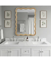 Laoties 20" x 30" Wood Wall Mirror, Rectangular Bathroom Vanity Mirror for Entryway and Bedroom