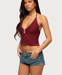 Edikted Women's Backless Coastal Charm Crochet Top
