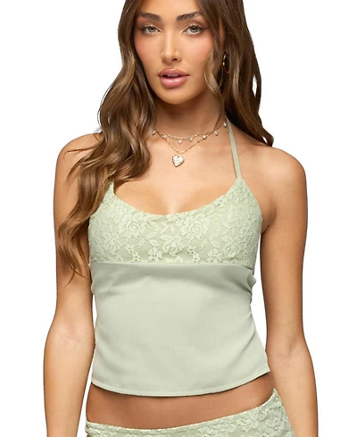 Edikted Women's Evia Lacey Backless Halter Top