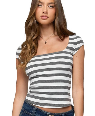 Edikted Women's Letsha Striped Square Neck Top