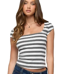 Edikted Women's Letsha Striped Square Neck Top