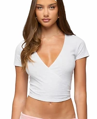 Edikted Women's Yilenah Wrap V Neck Top