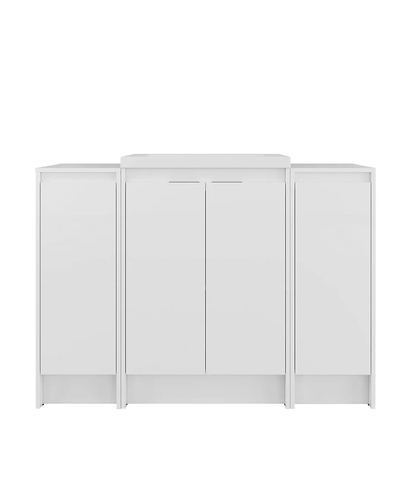 Sillysis 47 Inch Freestanding Bathroom Vanity with Resin Sink, Soft Close Doors, Water-Resistant, Double Storage Cabinets