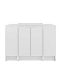 Sillysis 47 Inch Freestanding Bathroom Vanity with Resin Sink, Soft Close Doors, Water-Resistant, Double Storage Cabinets