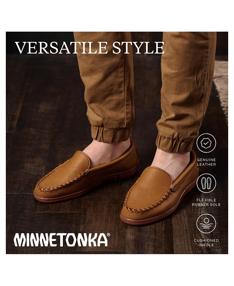 Minnetonka Men's Moosehide Leather Slip-ons