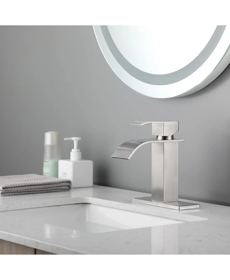 Phying Waterfall Spout Bathroom Faucet,Single Handle Bathroom Vanity Sink Faucet
