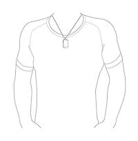 Bling Jewelry Men's Army Dog Tag Blank Pendant Necklace Large .925 Sterling Silver with Ball Chain 20 inch