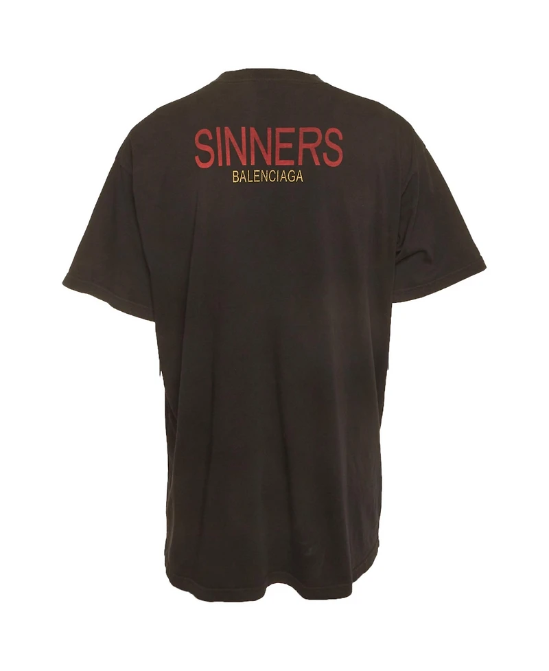 Pre-Owned Balenciaga Men's Printed Jersey Oversized T-Shirt