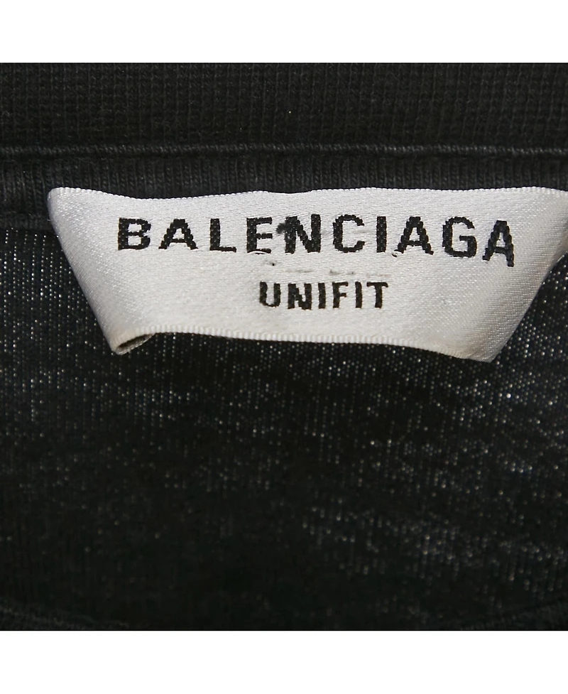 Pre-Owned Balenciaga Men's Logo Print Distressed Cotton Oversized T-Shirt