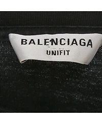Pre-Owned Balenciaga Men's Logo Print Distressed Cotton Oversized T-Shirt