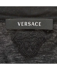 Pre-Owned Versace Men's Leather Applique Jersey T-Shirt
