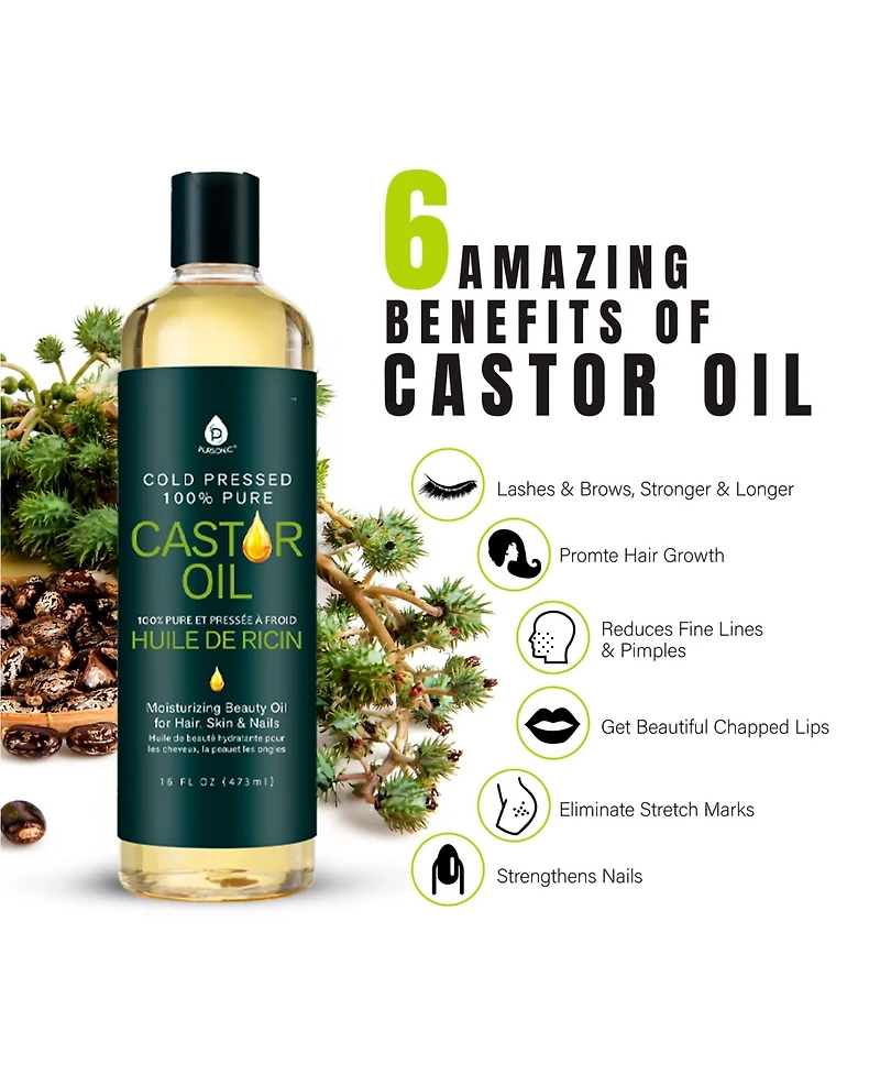 Pursonic Led Therapy Mask, Serum Trio, and Castor and Fractionated Coconut Oils