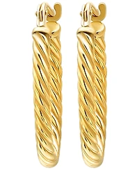 Macy's Corrugated Hoop Earrings in 10k Yellow Gold