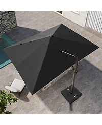 Pellebant Outdoor Patio 10X13Feet Aluminum Cantilever Umbrella with Wheel Base