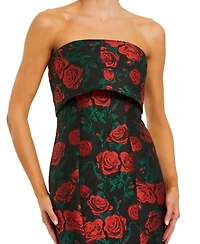 Mac Duggal Women's Strapless Floral Brocade Mermaid Gown