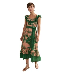 Phase Eight Women's Sandra Ruffled Square Neck Midi Dress